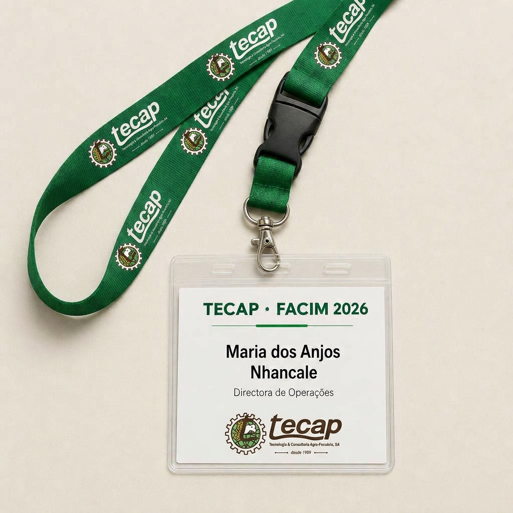Profissional com crachá TECAP FACIM 2026